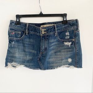 Hollister Distressed Mini Jean Skirt Size 7